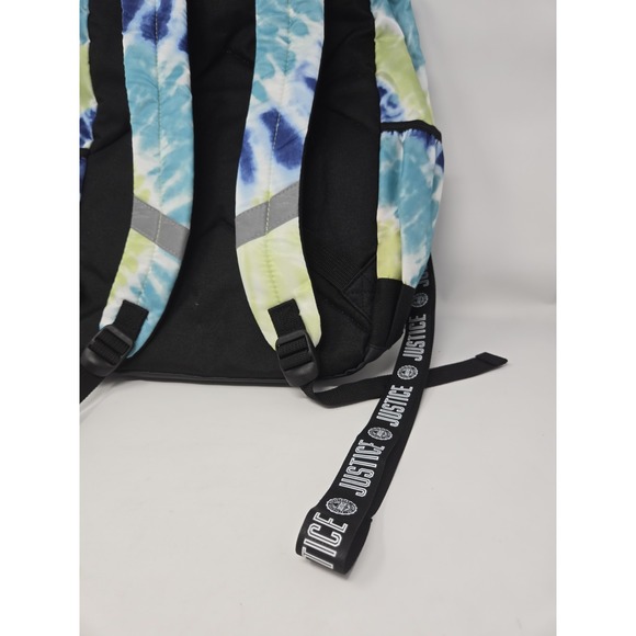 Justice 3 Pc Backpack/Lanyard-Lunch&Gadget Bags/Tie dye-Bluegreens/Shinning Trim - Picture 5 of 7